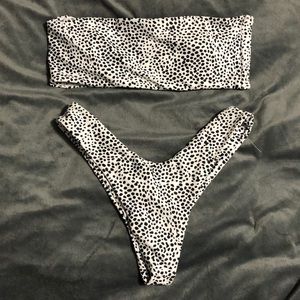 Zaful Spotted High Cut Bikini